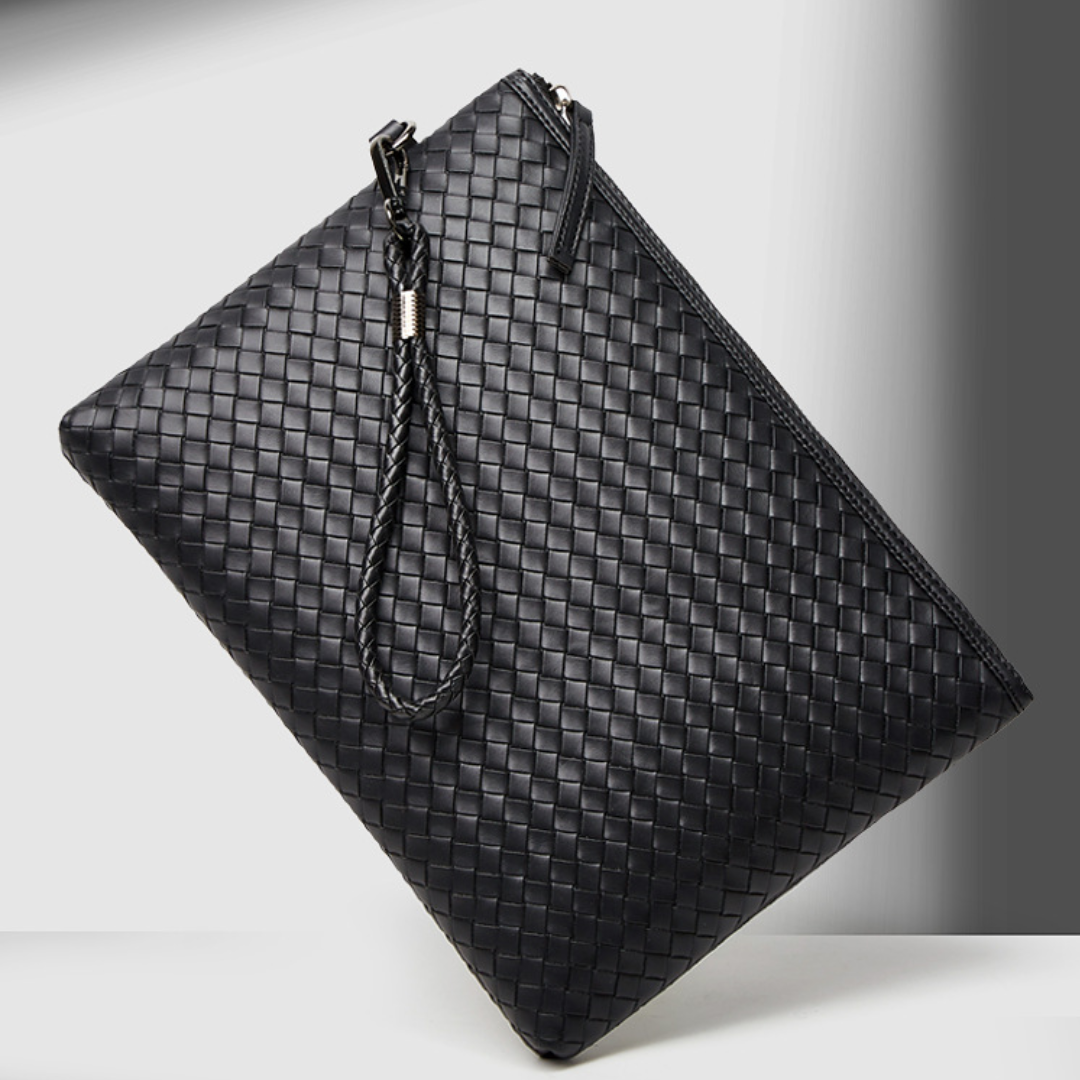 Trendy Hand-Woven PU Leather Laptop Sleeve