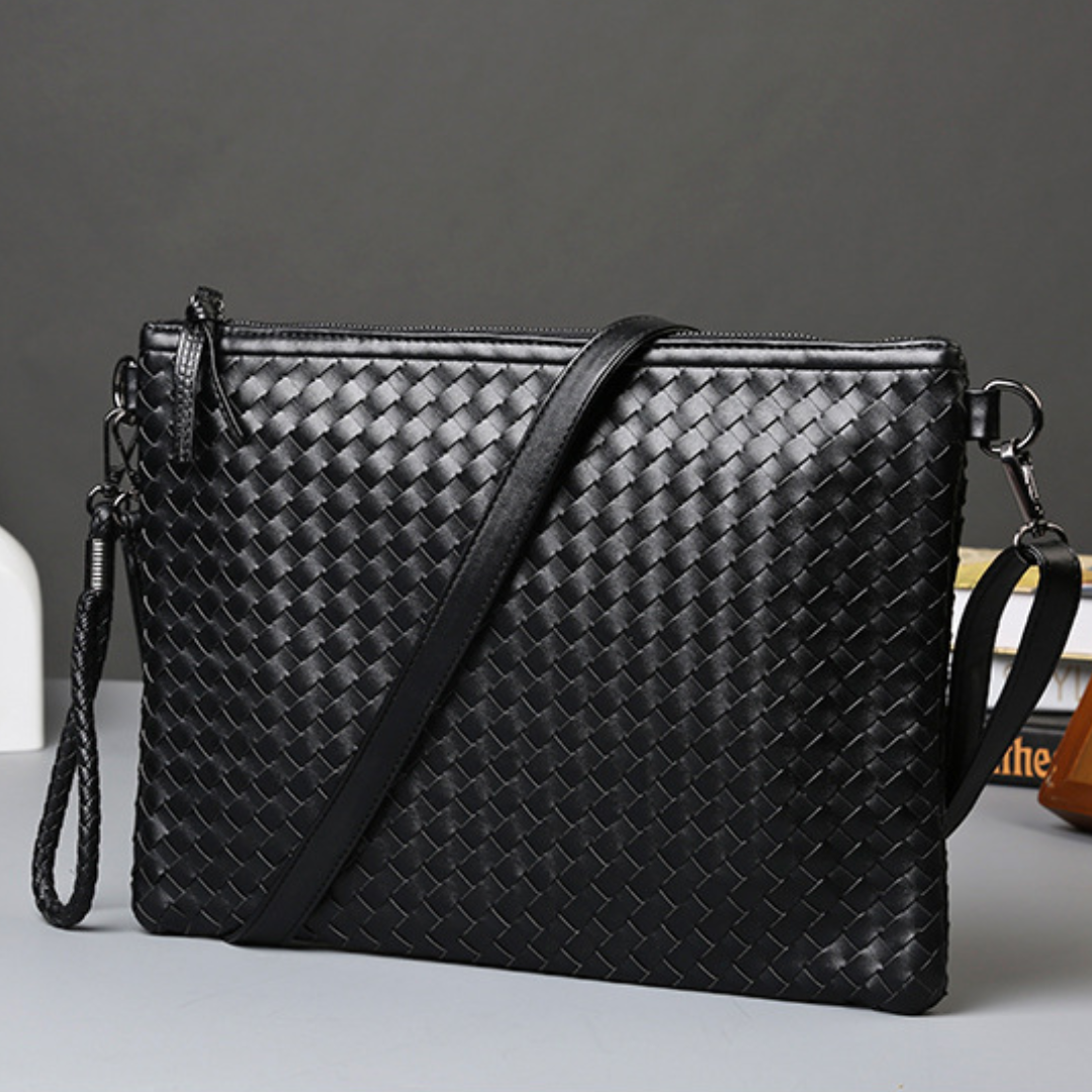 Trendy Hand-Woven PU Leather Laptop Sleeve
