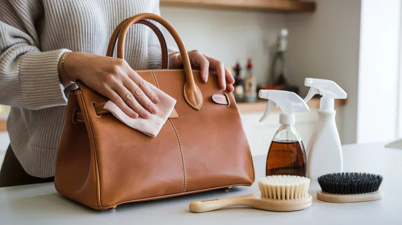 cleaning and caring of a leather bag