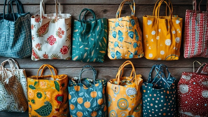 colorful tote bags