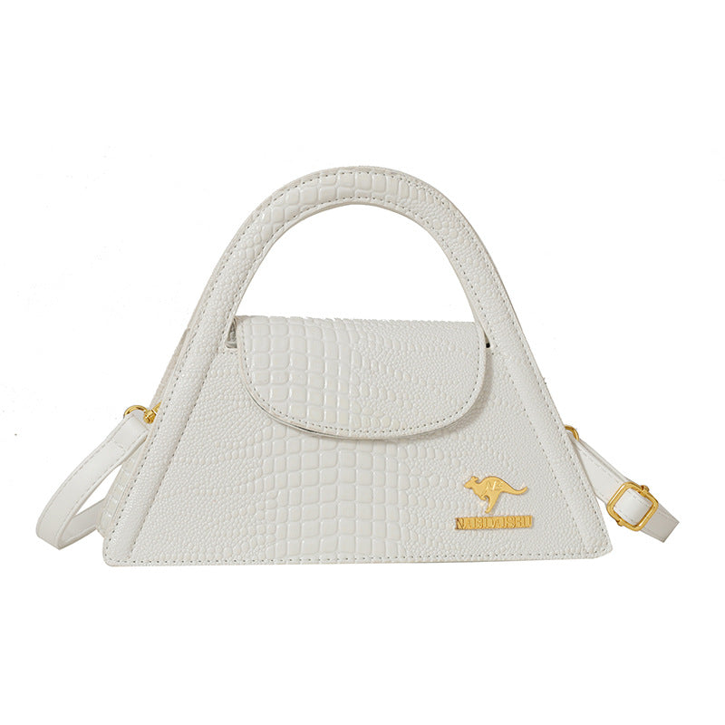 Solid Chic Croc Textured Crossbody Bag