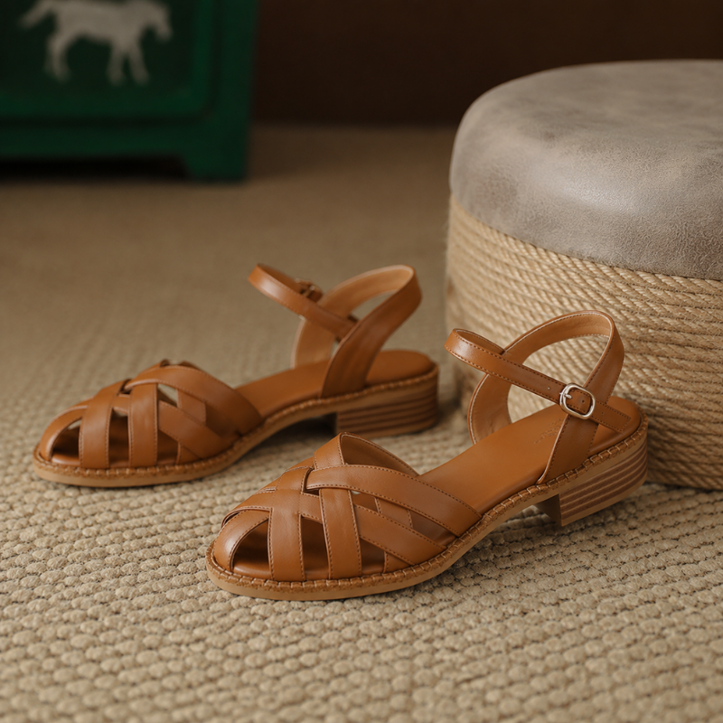Marais Woven Block-Heel Sandals