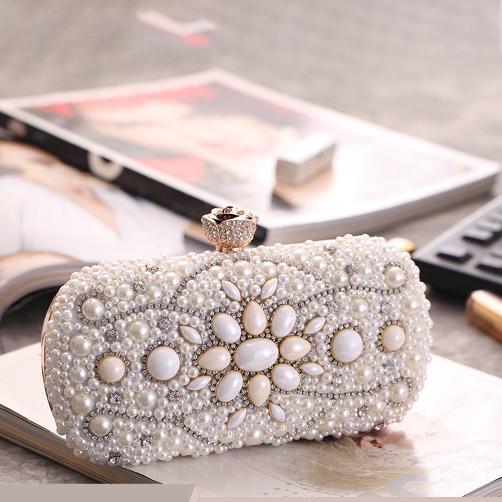 White Pearls Radiant Clutch