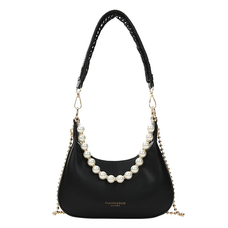 single shoulder diagonal cross bag chain crescent