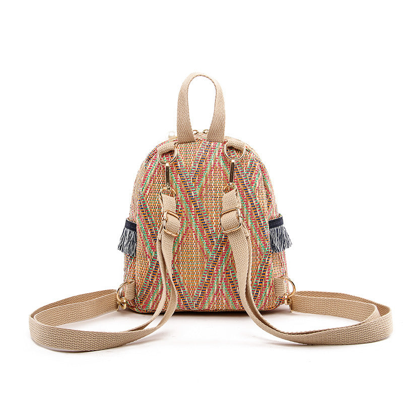 Street Style Straw Backpack