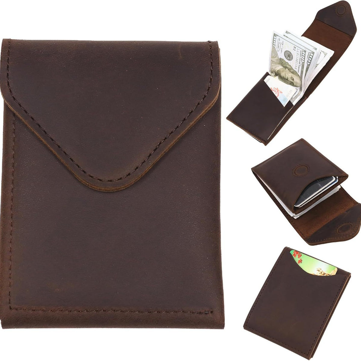 Vintage Craft Men’s Genuine Leather Magnetic Wallet