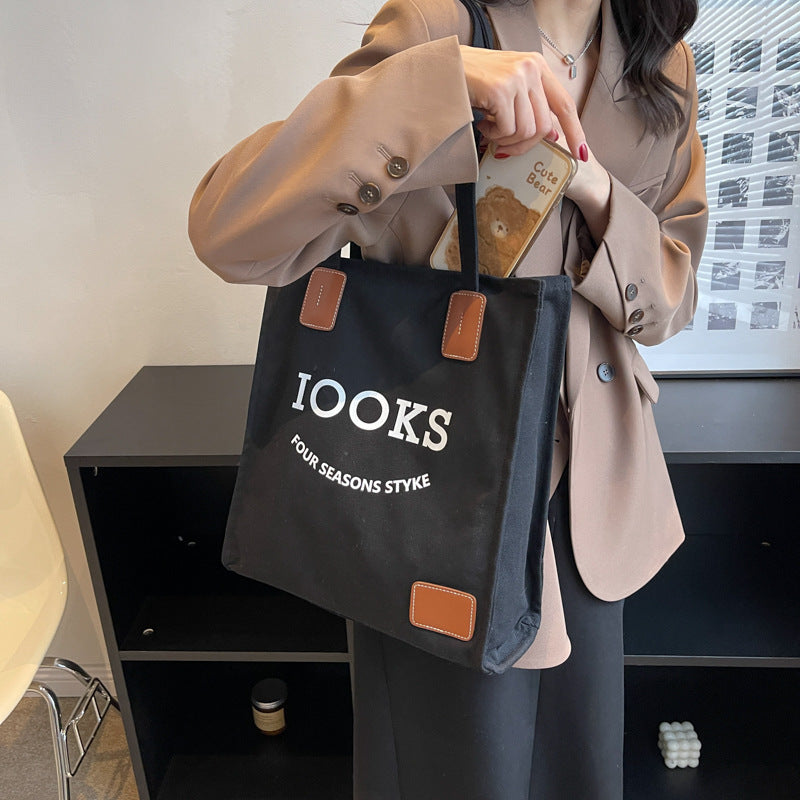 Chic Canvas Vertical Tote Bag