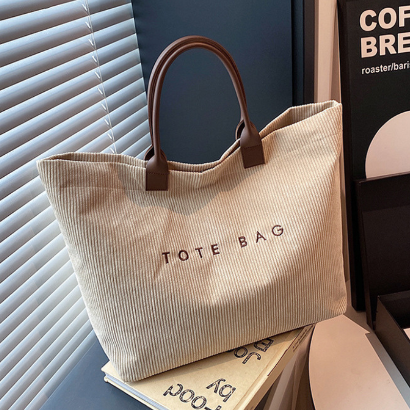 Retro Letter Minimalist Commuter Tote Bag