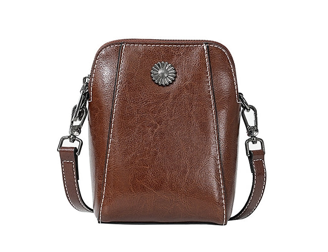 Women's Simple Genuine Leather Crossbody Bag