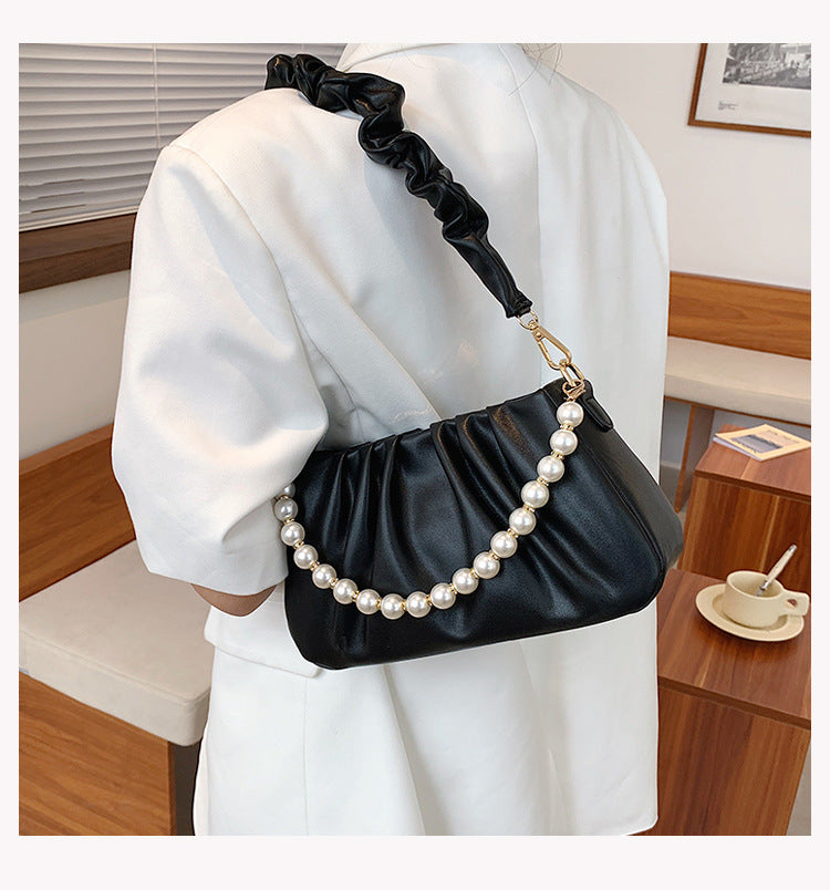 Cloud Style Pearl Chain Shoulder Bag