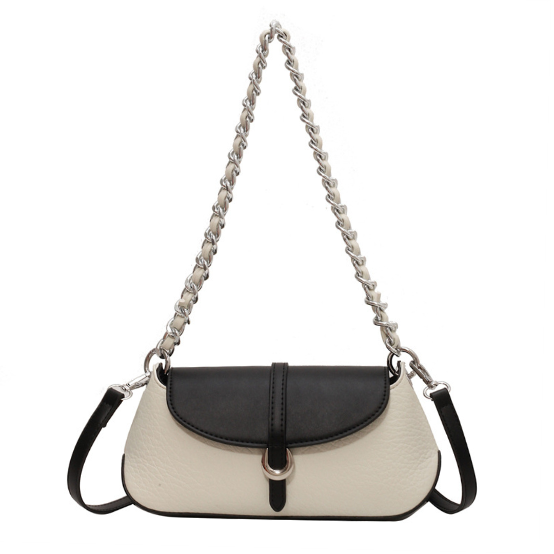 Luxe Contrast Chain Shoulder Bag