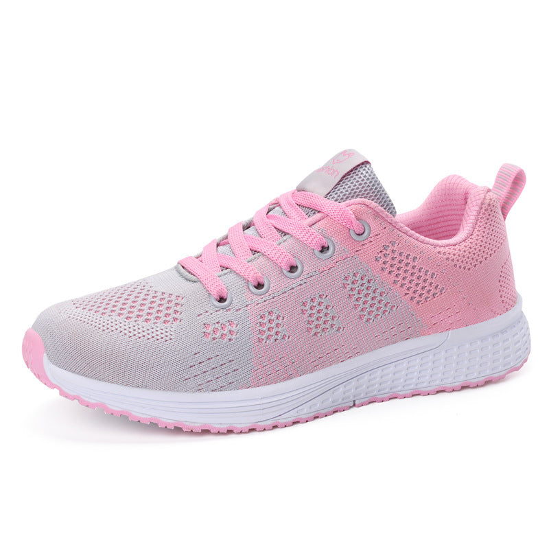 Women’s Fly Knit Lace-Up Mesh Runner Shoes