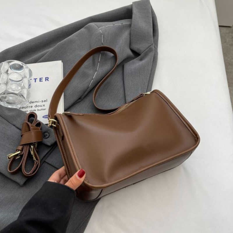 Brown Retro Underarm Shoulder Bag