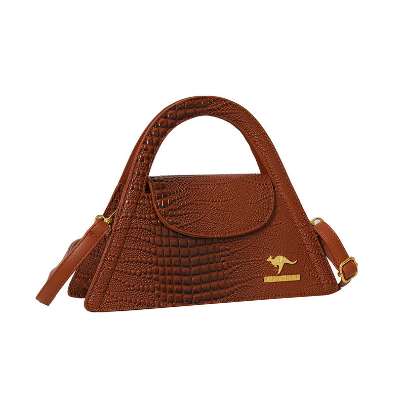 Solid Chic Croc Textured Crossbody Bag