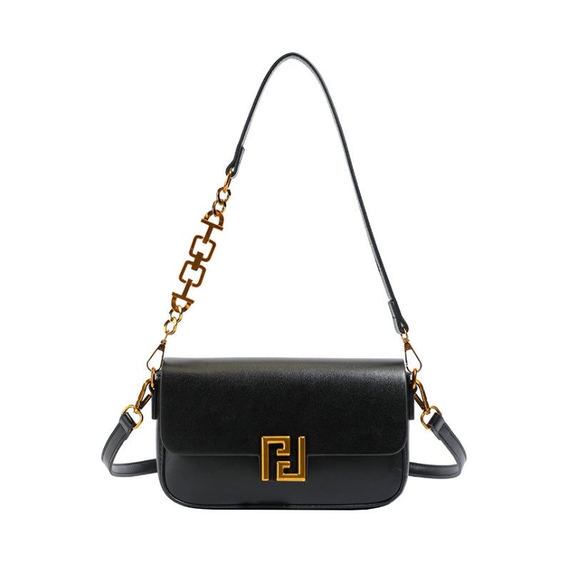 Women's Sleek Shoulder Bag with Chain Detail