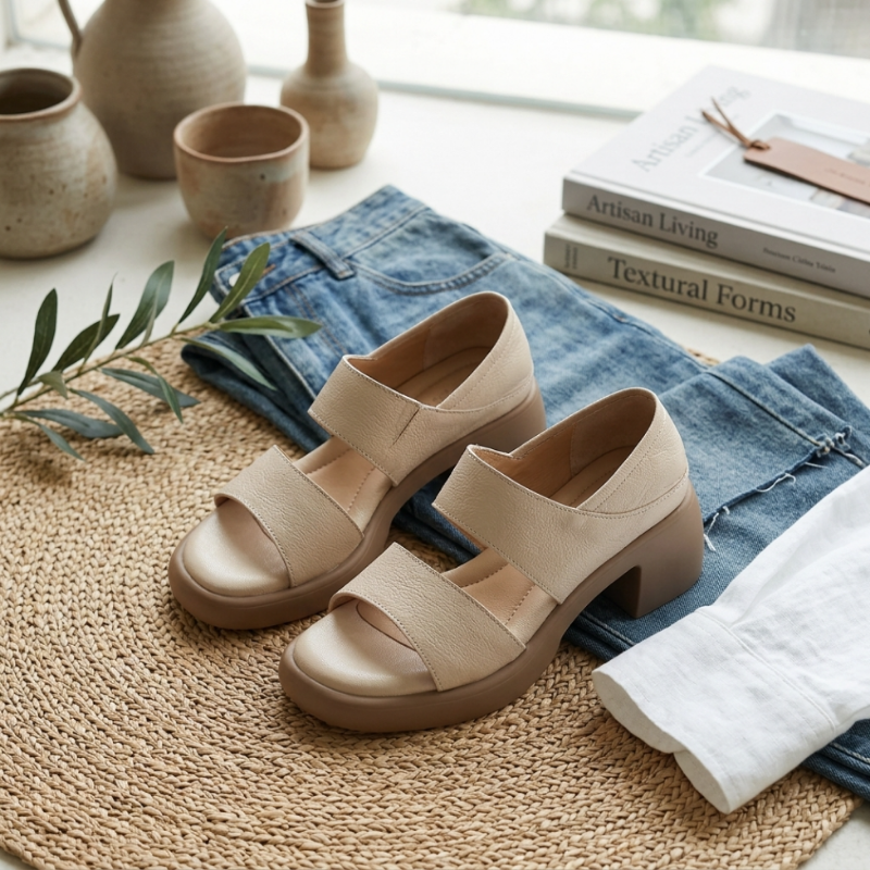 Valora Peep-Toe Heel Sandals