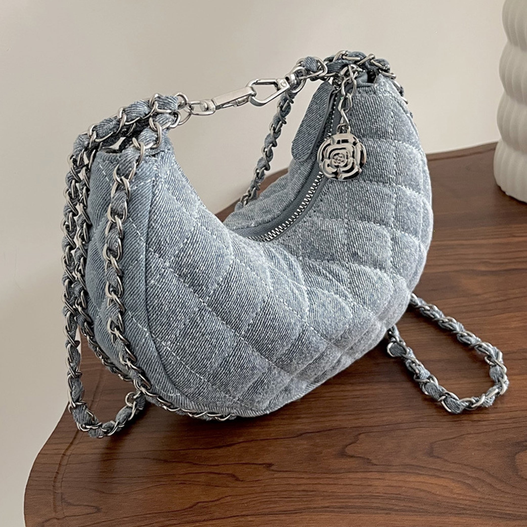 Denim Rhombus Crossbody Bag