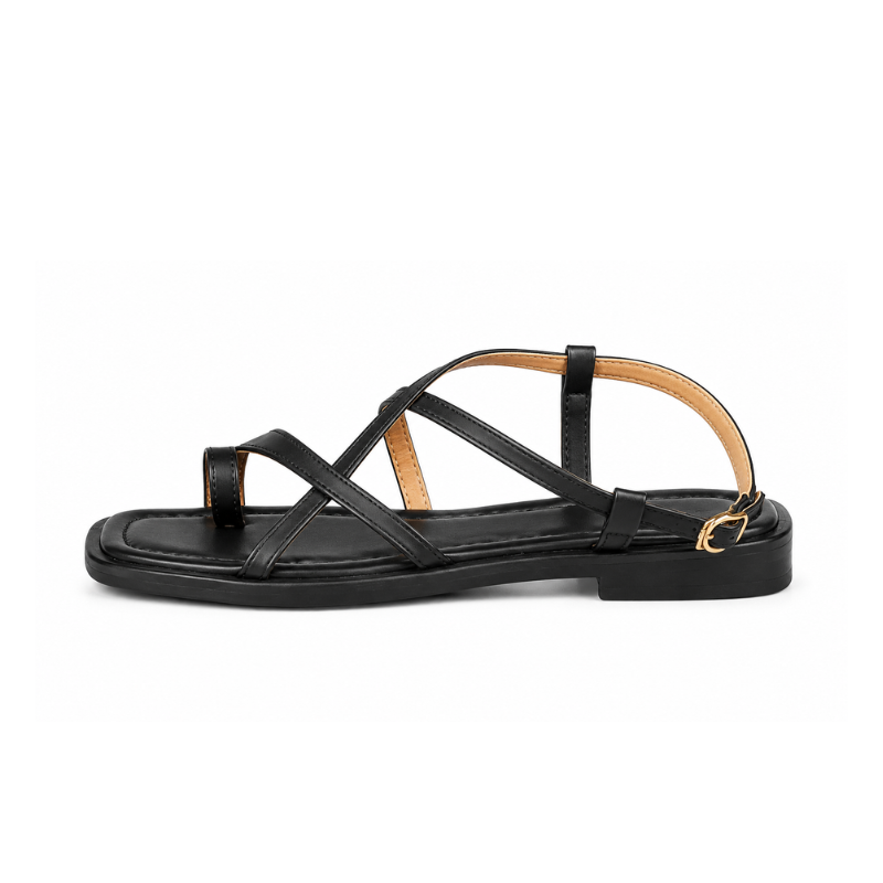 Solenne Square-Toe Thong Sandals