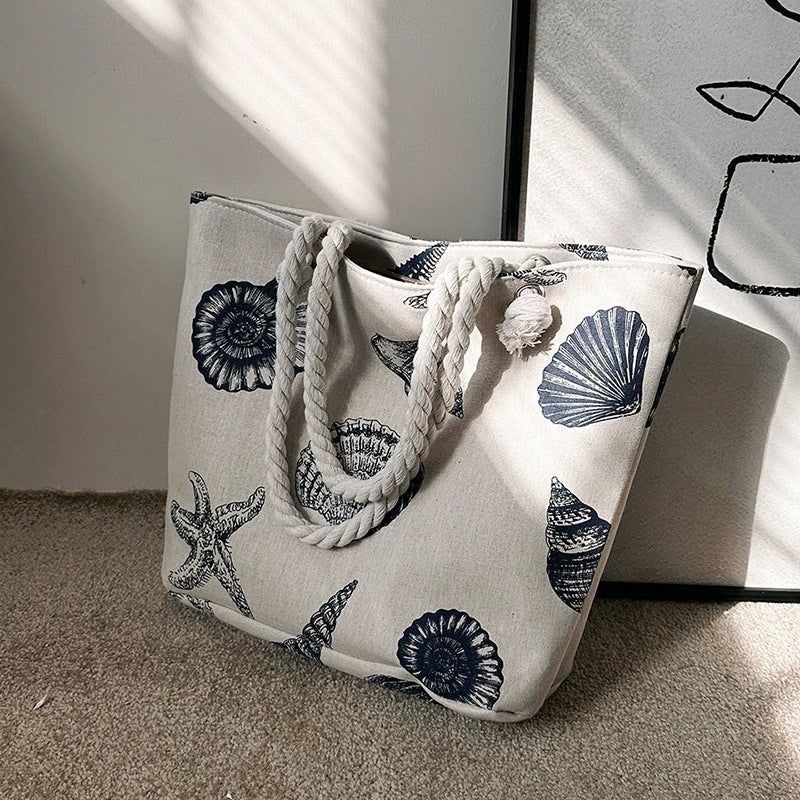 Women's Tropical Leaf Print Tote Bag
