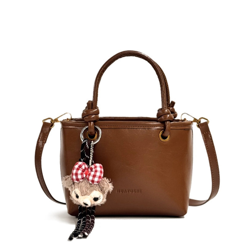 Cognac Vintage Frame Satchel Handbag