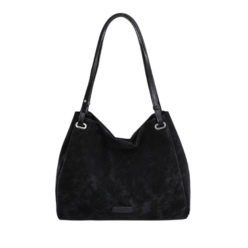 Women's Large Suede-Texture Slouchy Shoulder Bag