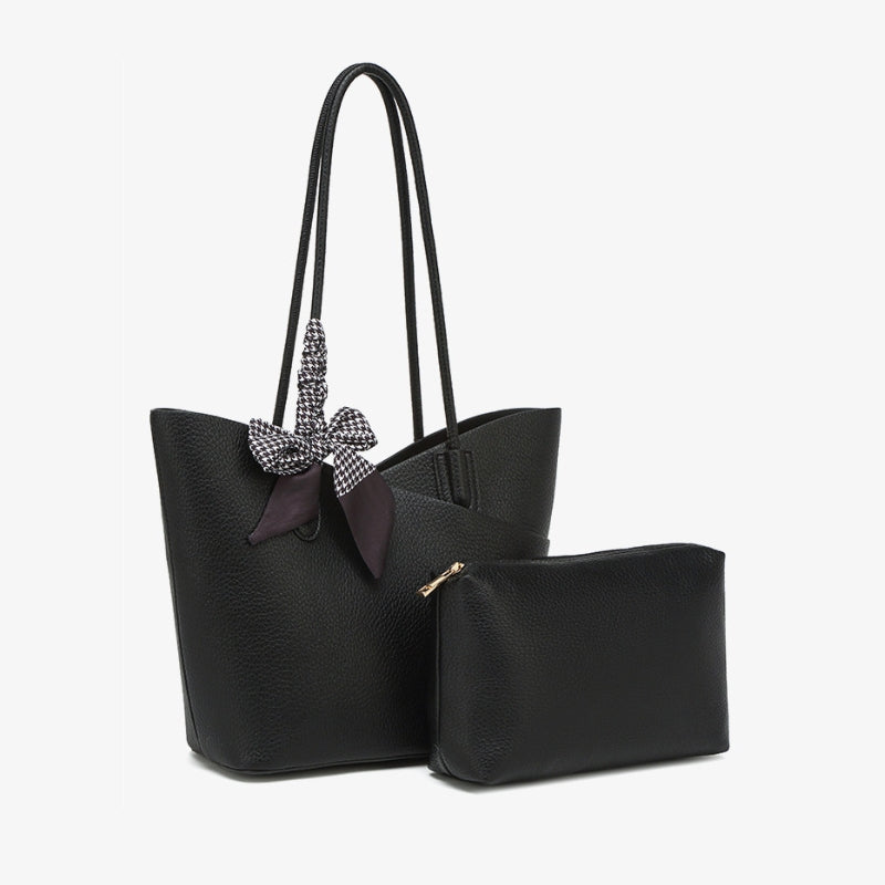 Women's Pebbled Texture Ribbon Accent Sync Set