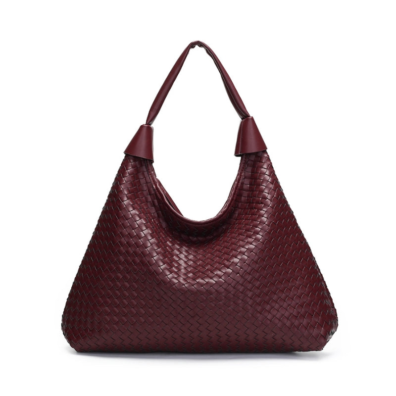 Artisanal Woven Lattice Slouchy Shoulder Bag