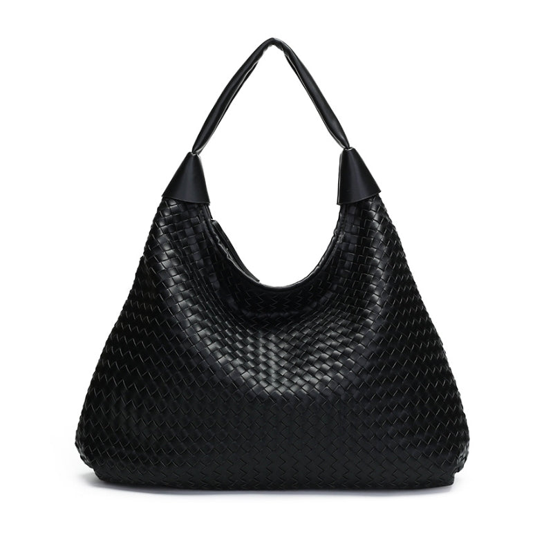 Artisanal Woven Lattice Slouchy Shoulder Bag