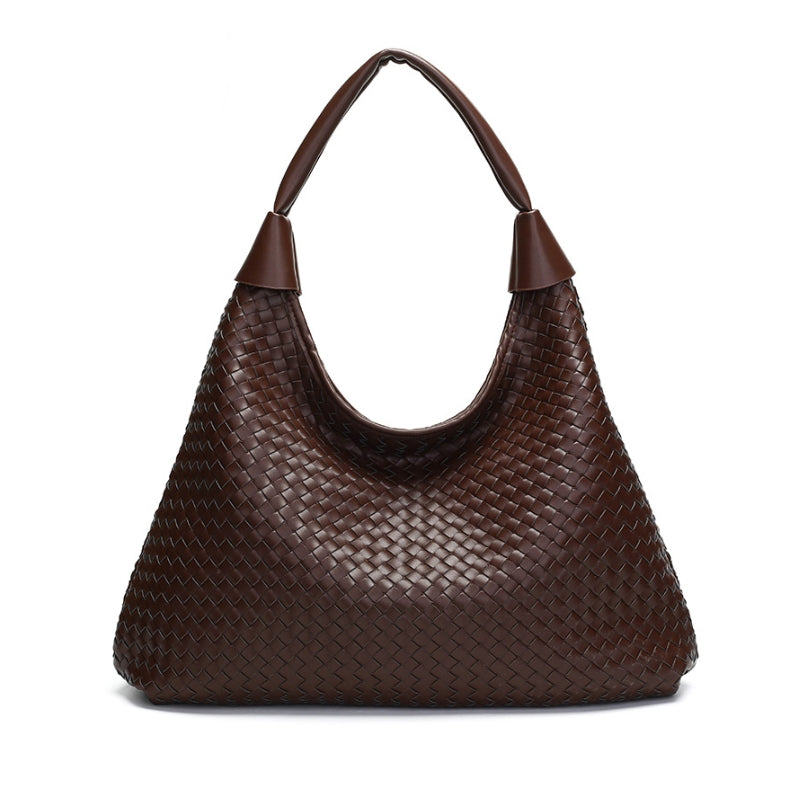 Artisanal Woven Lattice Slouchy Shoulder Bag