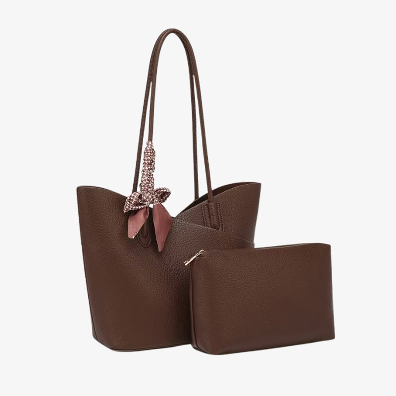 Women's Pebbled Texture Ribbon Accent Sync Set