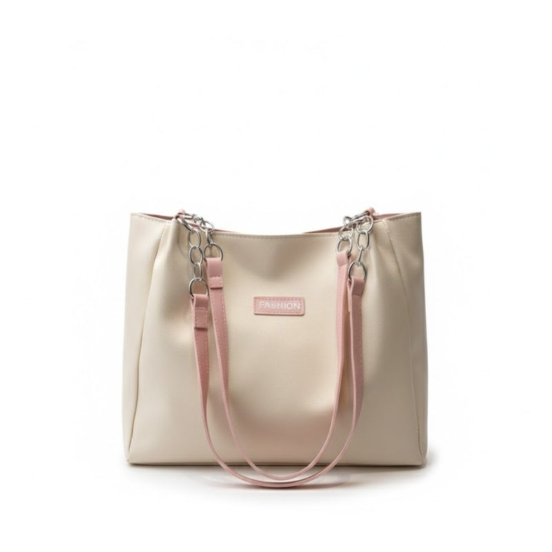Women's Sleek Shoulder Bag with Chain Accents