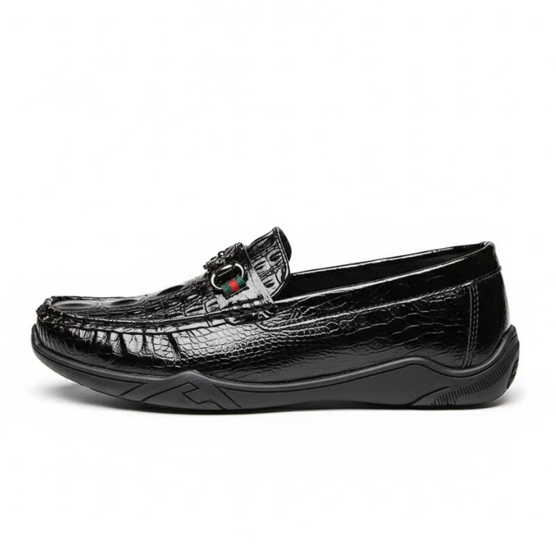 Men's Embossed Croc Skin Pattern Loafers