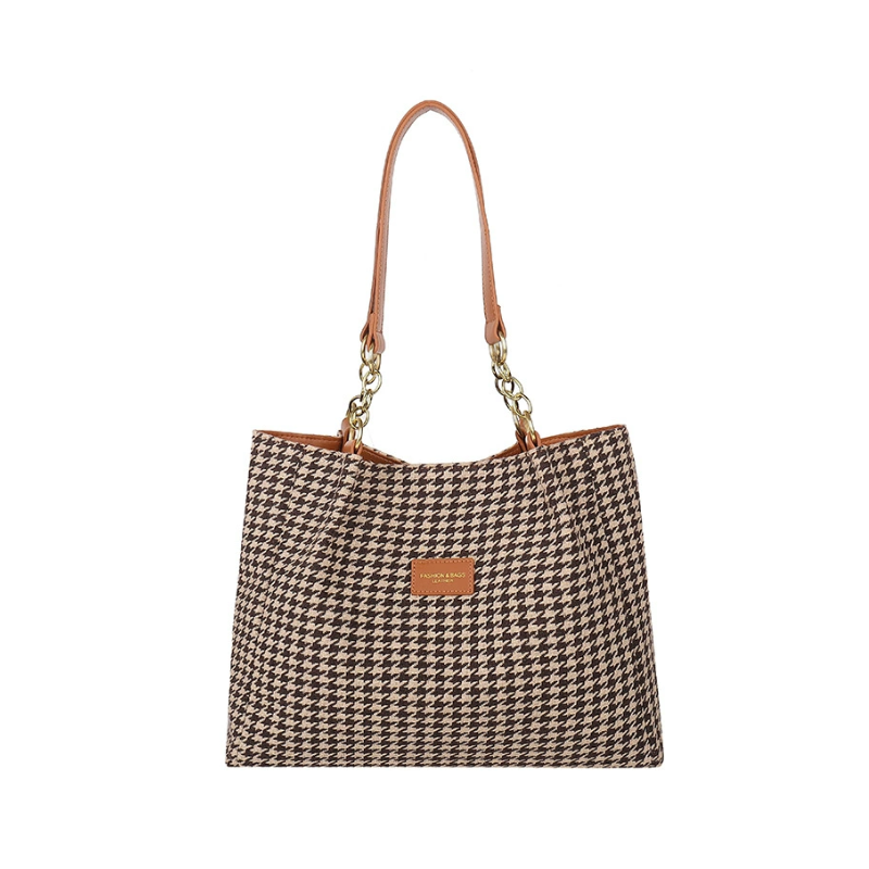 Retro Check Pattern Tote Bag