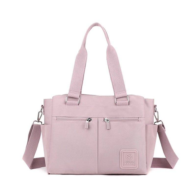 Minimal Shoulder Bag with Zip Pockets