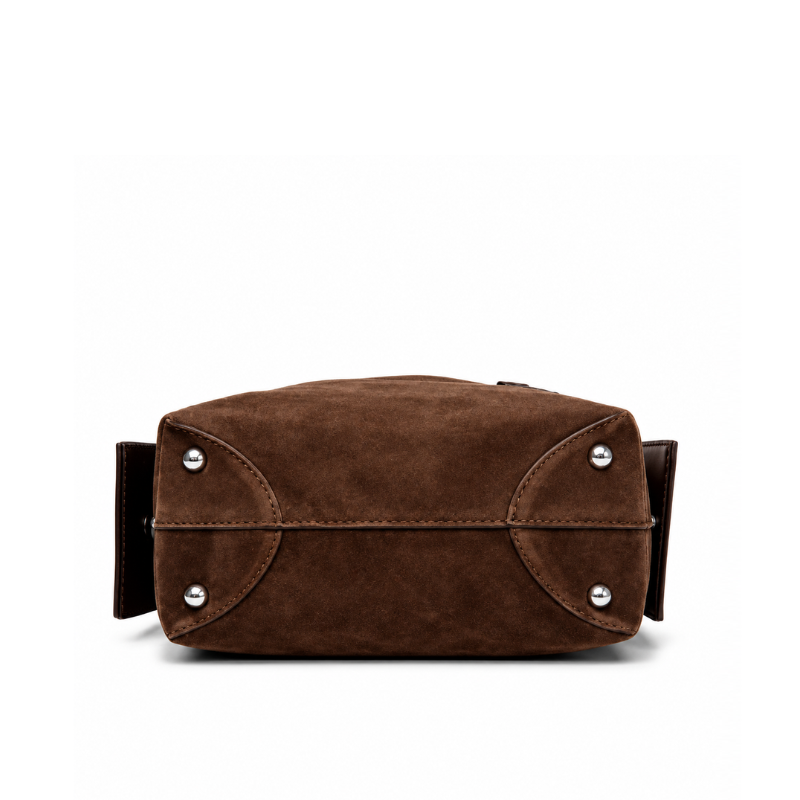 Mocha Suede Everyday Bucket Bag
