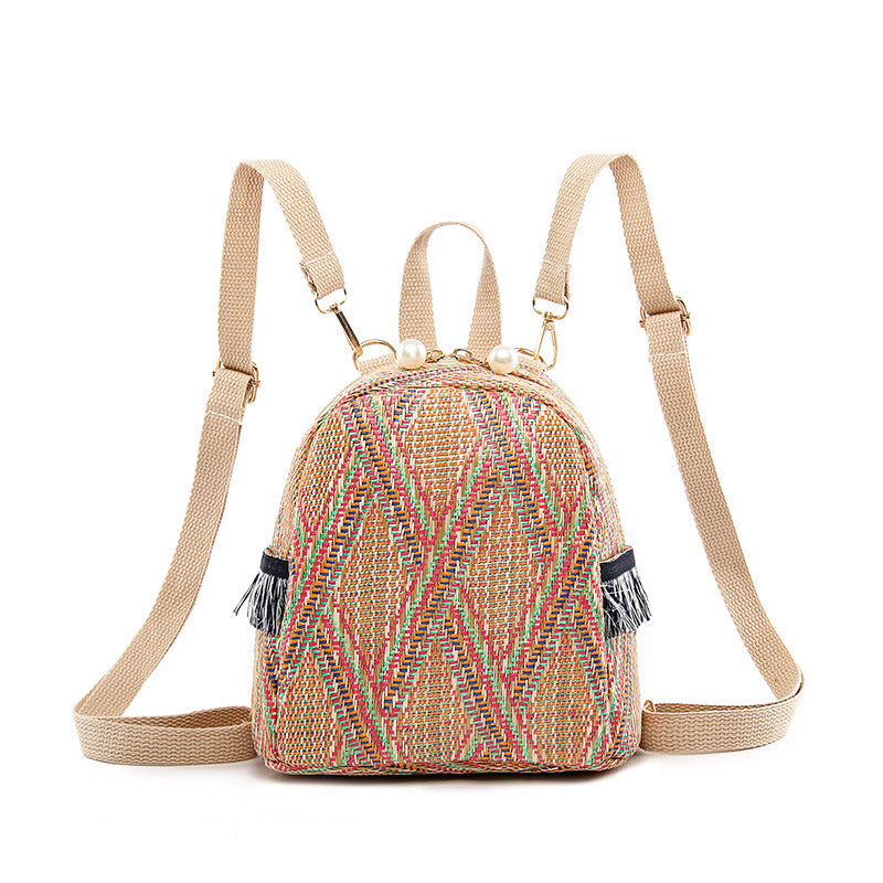 Street Style Straw Backpack