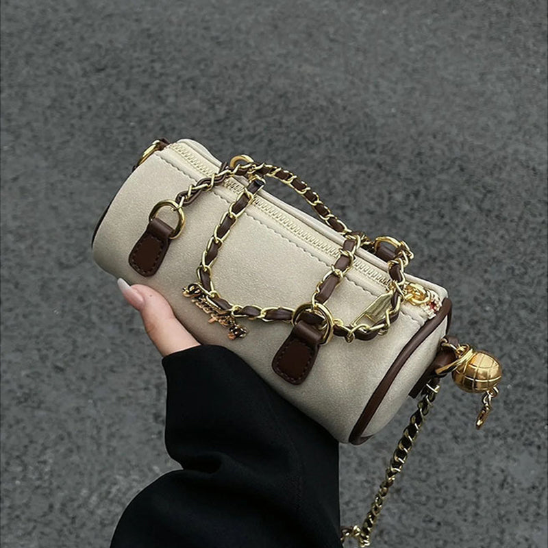 Suede Cylinder Mini Bag