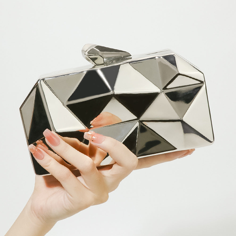 Glam Metal Diagonal Clutch