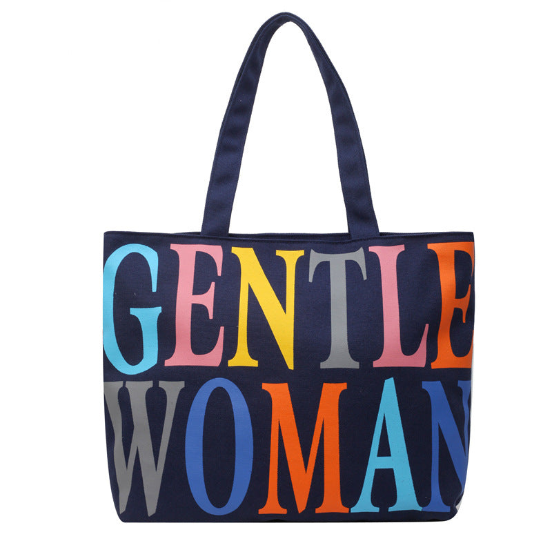 Canvas Letter Commuter Tote Bag