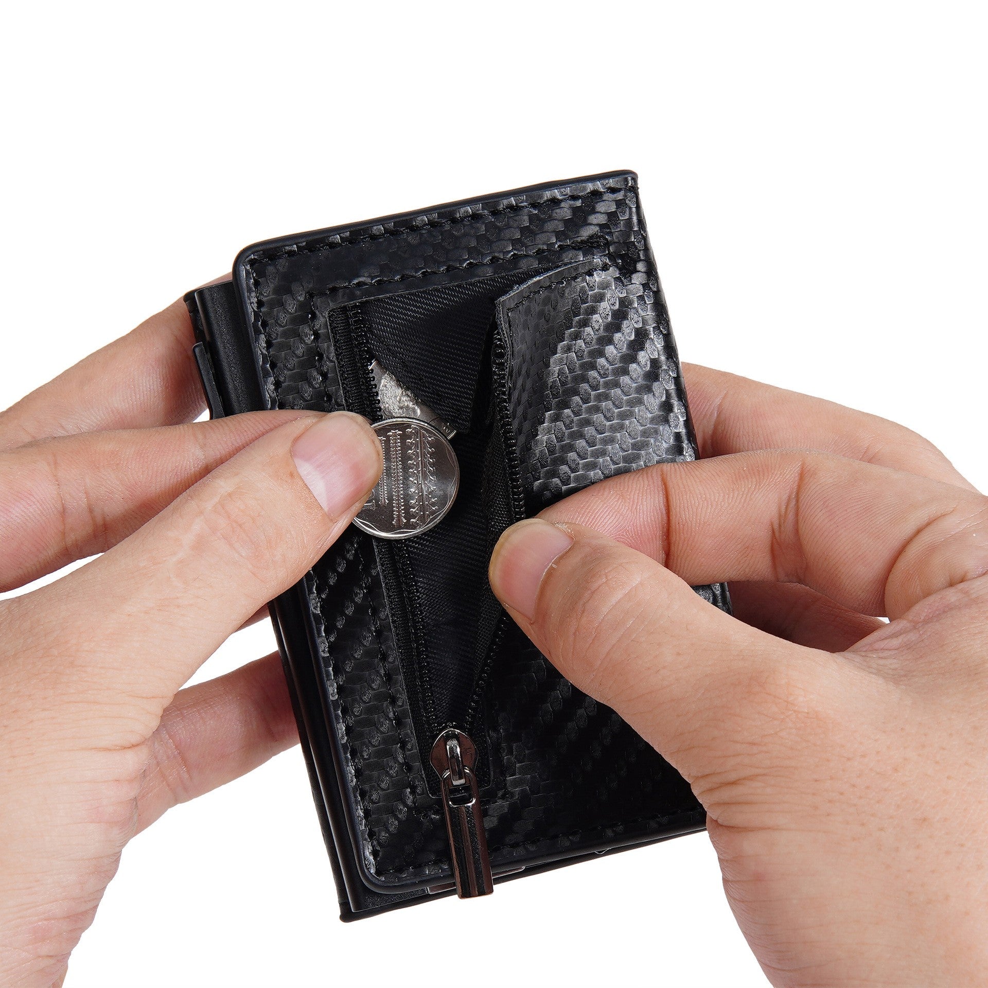 Men’s RFID Zipper Card Holder Wallet With Coin Pocket