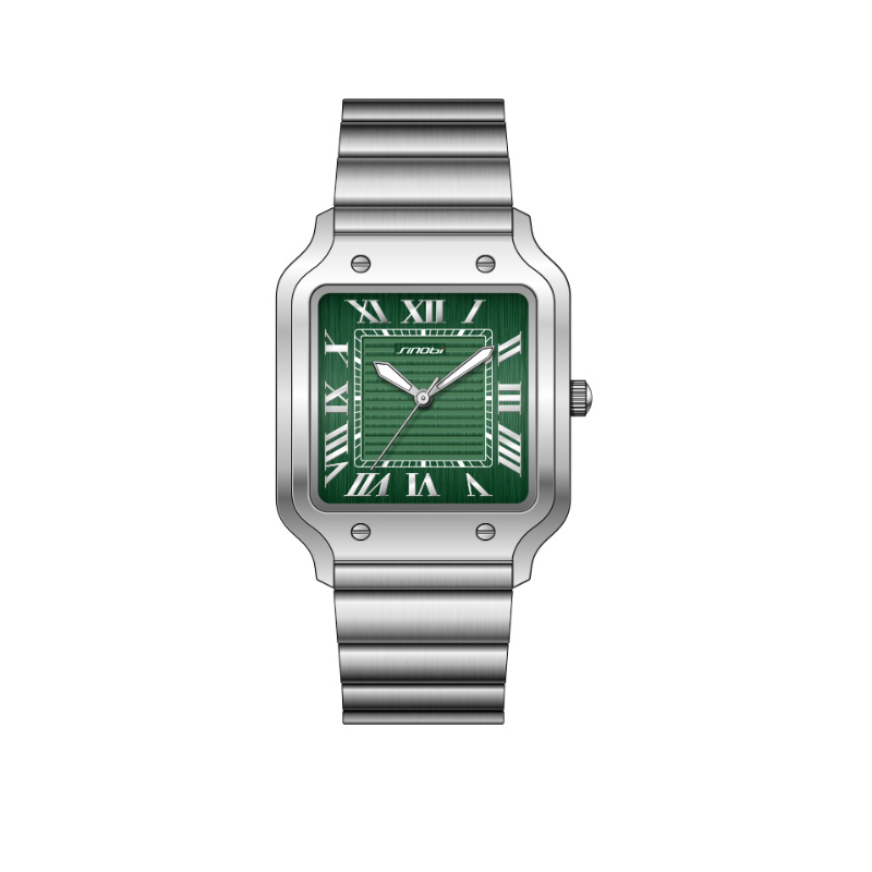Roman Square Steel Men’s Watch
