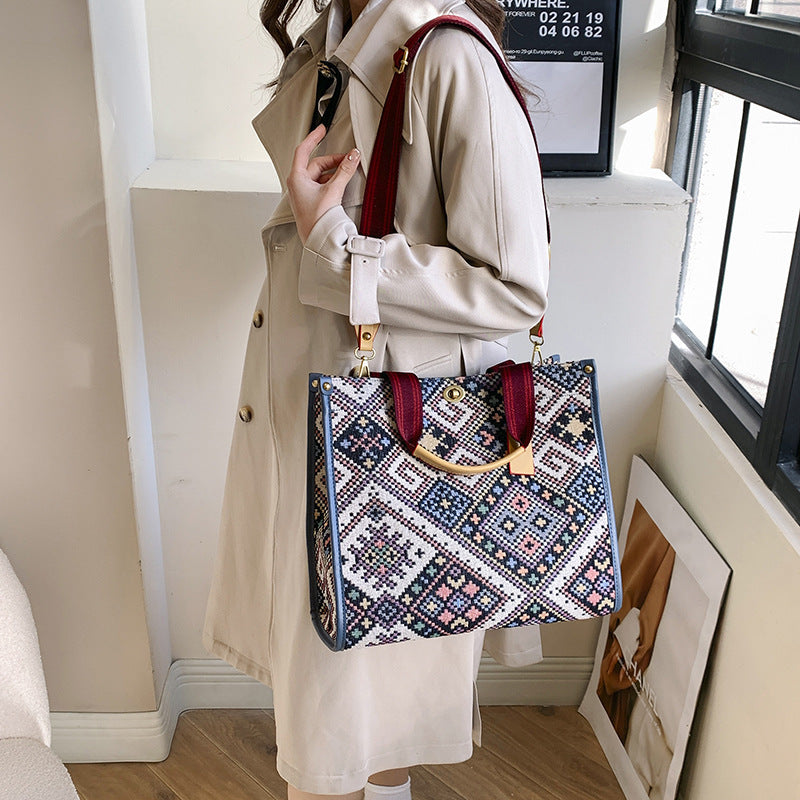 Ethnic Style Canvas Tote Bag