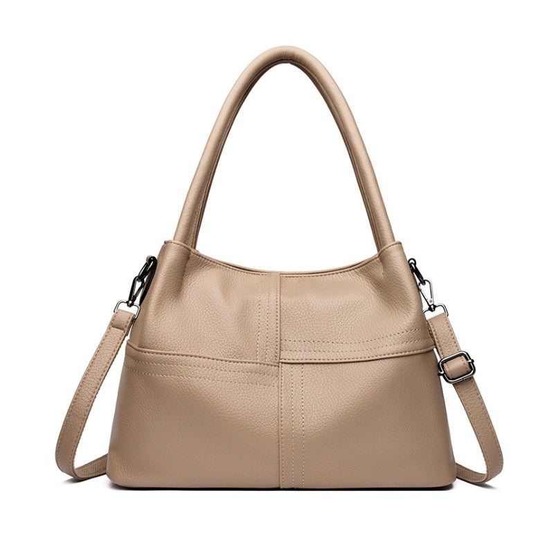 Women's Versatile Multi-Strap Pebbled Shoulder Bag