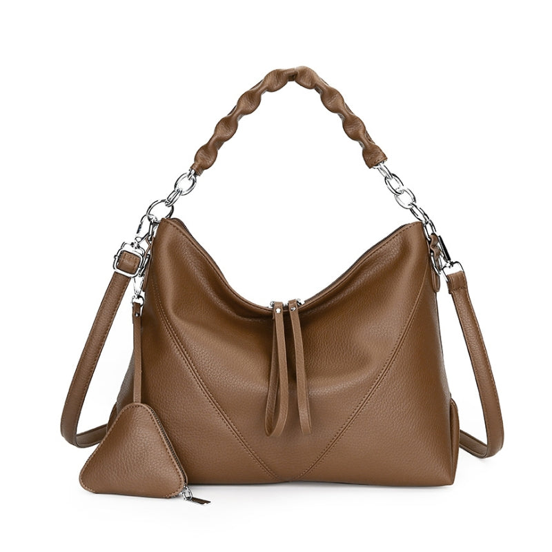 Versatile Large Capacity Shoulder Bag with Pouch