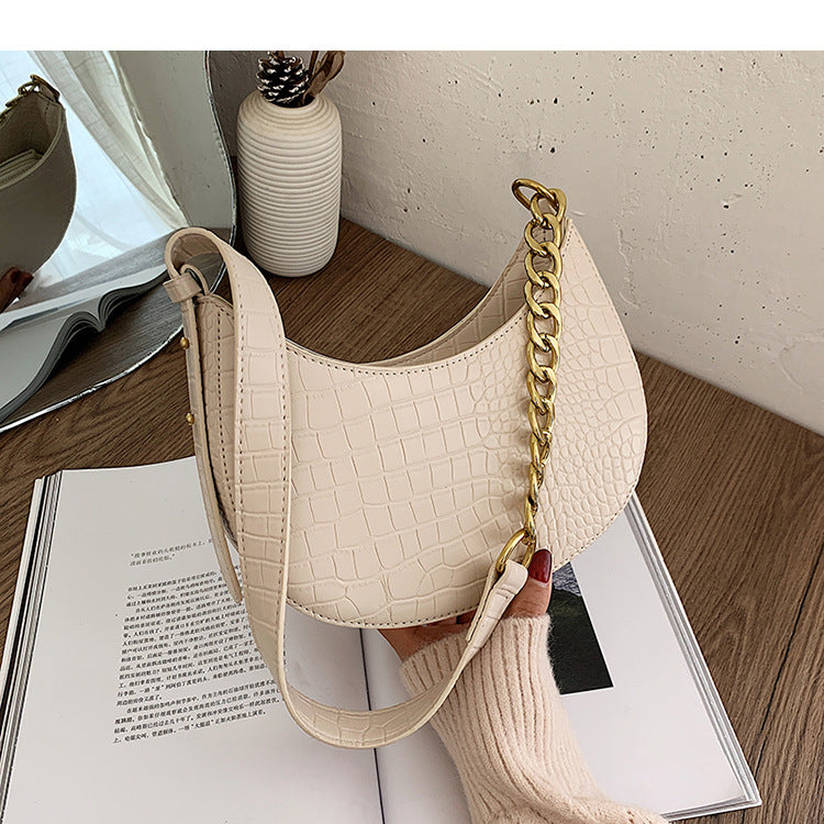 Croc Crescent Shoulder Bag