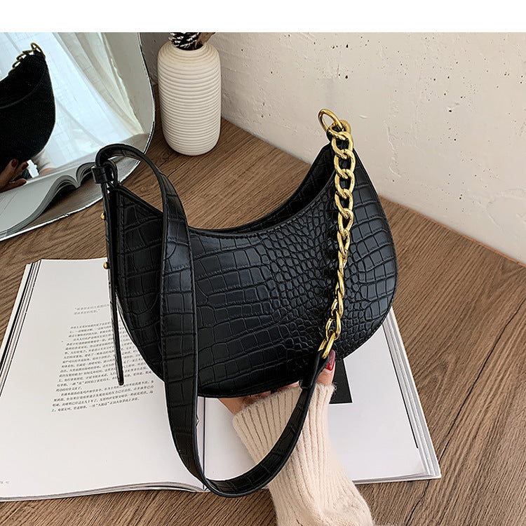 Croc Crescent Shoulder Bag