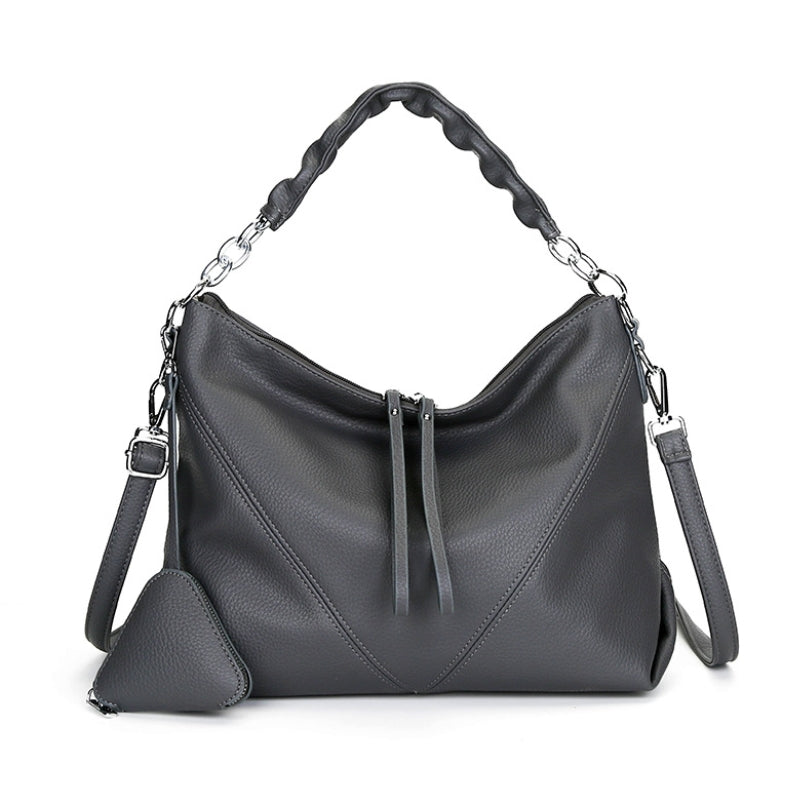 Women's Chic Pebbled Leather Slouchy Handbag