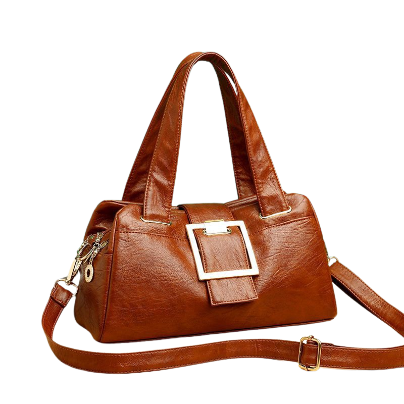 Gilded Square Buckle Crossbody Bag