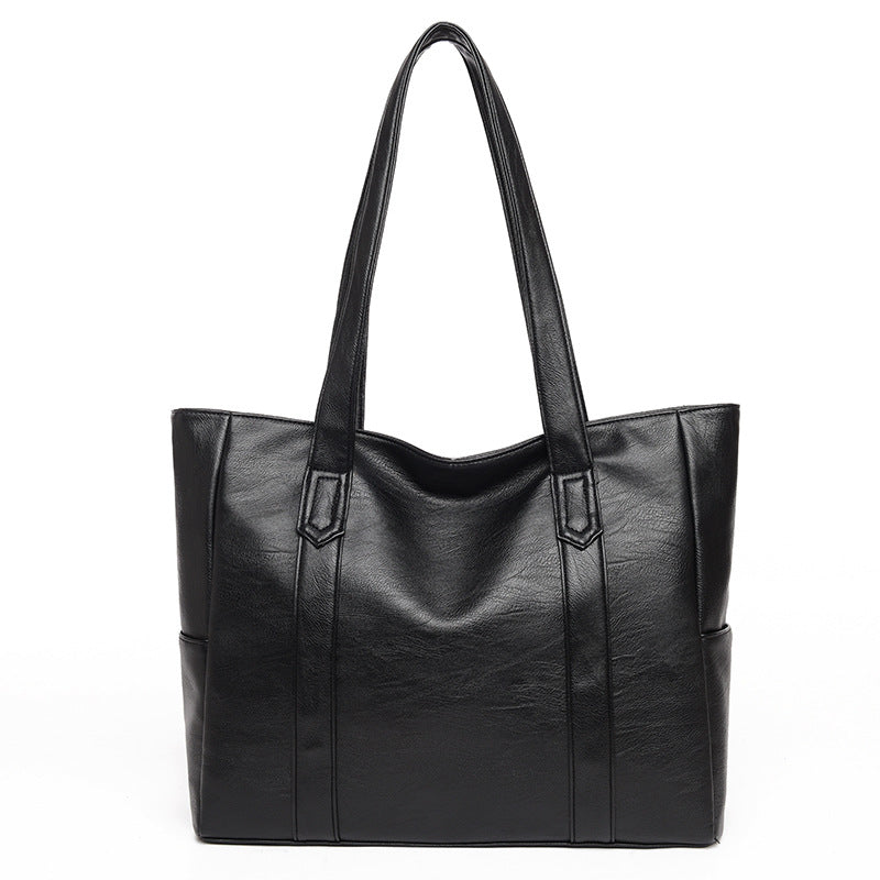 Soft Leather Texture Large Casual Tote Bag