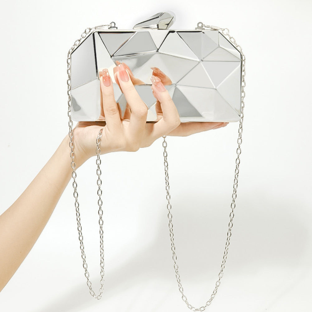 Glam Metal Diagonal Clutch